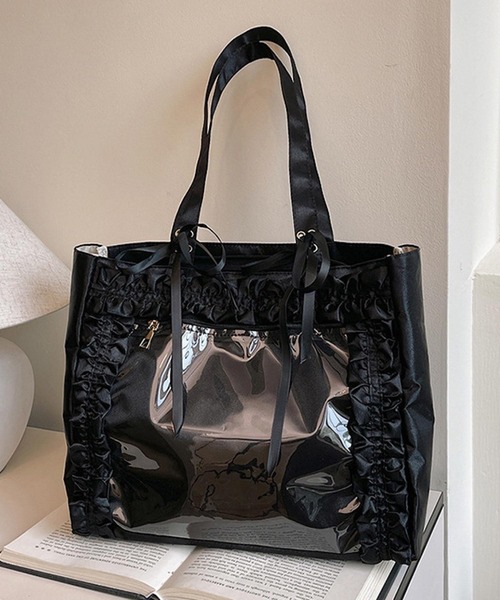 セール】oshipic/推し活トートバッグ/リボンフリルトートバッグ S0007