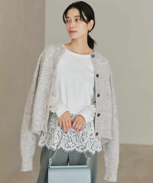 green label relaxing(グリーンレーベルリラクシング)の「スソ レース プルオーバー(Tシャツ/カットソー・レディース・オフホワイト/ブラック・FREE)」の3枚目の写真