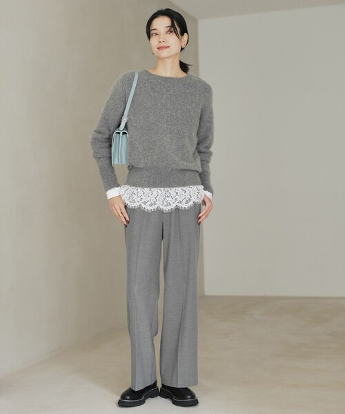 green label relaxing(グリーンレーベルリラクシング)の「スソ レース プルオーバー(Tシャツ/カットソー・レディース・オフホワイト/ブラック・FREE)」の5枚目の写真