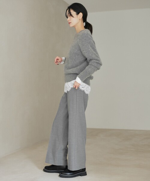 green label relaxing(グリーンレーベルリラクシング)の「スソ レース プルオーバー(Tシャツ/カットソー・レディース・オフホワイト/ブラック・FREE)」の6枚目の写真