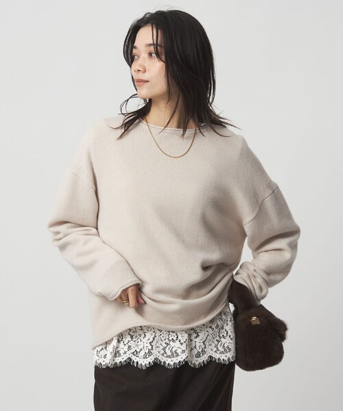 green label relaxing(グリーンレーベルリラクシング)の「スソ レース プルオーバー(Tシャツ/カットソー・レディース・オフホワイト/ブラック・FREE)」の9枚目の写真