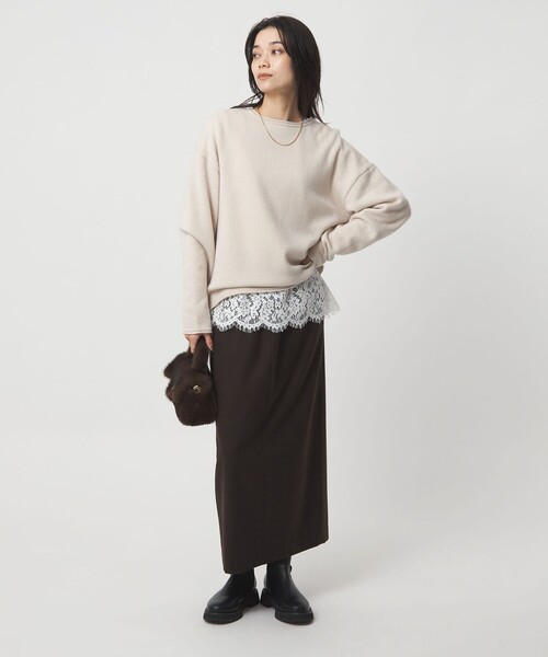 green label relaxing(グリーンレーベルリラクシング)の「スソ レース プルオーバー(Tシャツ/カットソー・レディース・オフホワイト/ブラック・FREE)」の10枚目の写真