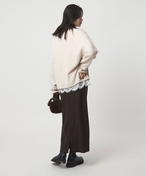 green label relaxing(グリーンレーベルリラクシング)の「スソ レース プルオーバー(Tシャツ/カットソー・レディース・オフホワイト/ブラック・FREE)」の12枚目の写真