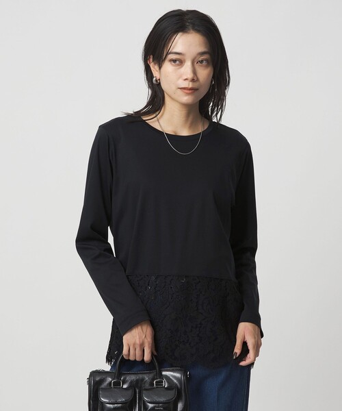 green label relaxing(グリーンレーベルリラクシング)の「スソ レース プルオーバー(Tシャツ/カットソー・レディース・オフホワイト/ブラック・FREE)」の13枚目の写真