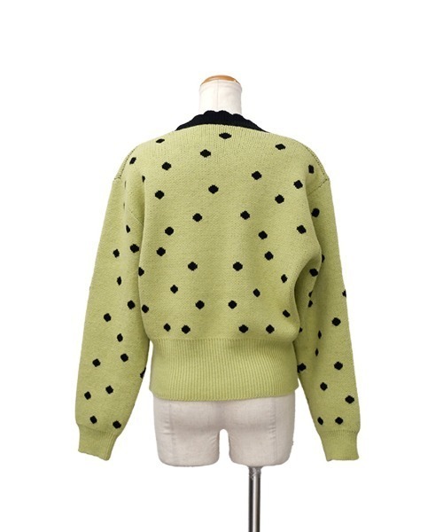 CLOTHY(クロシィ)の「【ドット×リボン×スカラップ】リボンドットカーディガン(カーディガン/ボレロ・レディース・グリーン・FREE)」の13枚目の写真