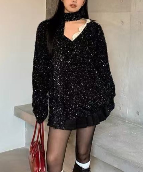 ヌメロ　星型ラメ刺繍ニットセーター（黒） 楽天市場】ヌメロヴェントゥーノ N°21 レディース トップス ニット