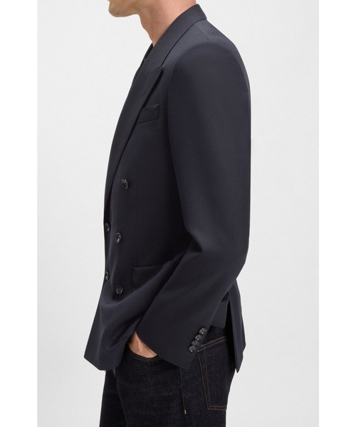 BOSS(ボス)の「BECKHAM x BOSS ダブルブレストブレザー ストレッチウール(テーラードジャケット・メンズ・ダークブルー・56/54/52/44/46/50/48)」の3枚目の写真