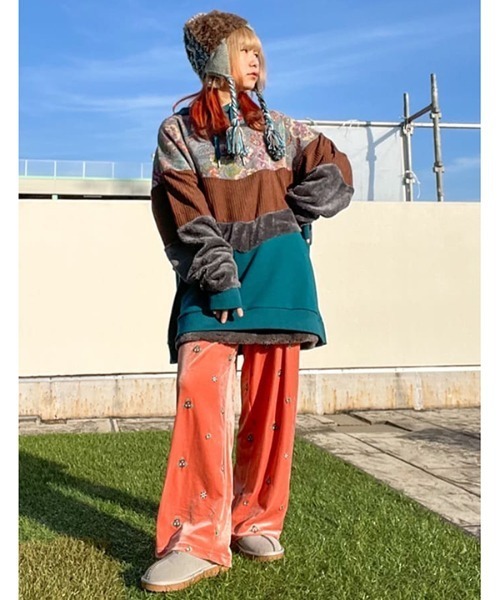 チャイハネ（チャイハネ）の「【チャイハネ】ロクアーベロアパンツ（その他パンツ・レディース・ピンク/ベージュ/グレー・FREE）」の4枚目の写真