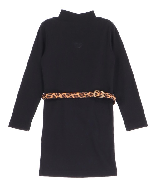 ANAP kids（アナップキッズ）の「レオパード柄ベルトポーチ付 テレコリブワンピース（ワンピース・キッズ・ラベンダー/ブラック・110/120/130）」の13枚目の写真