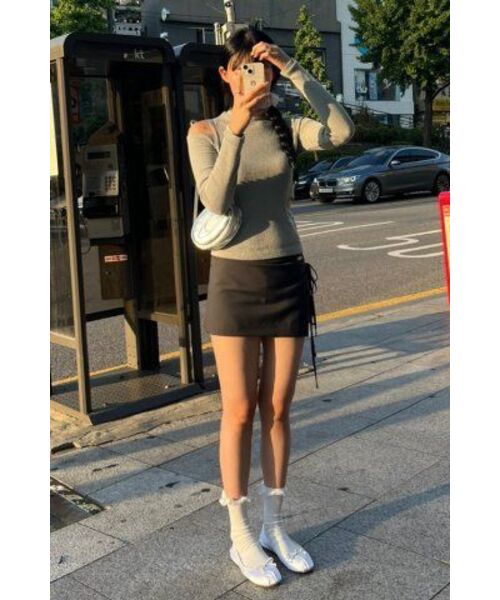 CRANK(クランク)の「ストリングラップスカートパンツ_チャコール(スカート・レディース・その他・SMALL/MEDIUM)」の5枚目の写真