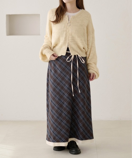 apres jour clair（アプレジュールクレア）の「【apres jour clair】チェックレイヤードスカート（スカート・レディース・オリーブ/ブラウン系その他・X-LARGE/フリー）」の19枚目の写真