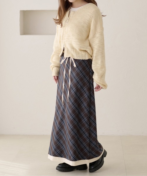 apres jour clair（アプレジュールクレア）の「【apres jour clair】チェックレイヤードスカート（スカート・レディース・オリーブ/ブラウン系その他・X-LARGE/フリー）」の20枚目の写真