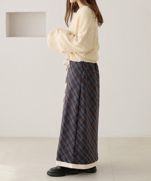apres jour clair（アプレジュールクレア）の「【apres jour clair】チェックレイヤードスカート（スカート・レディース・オリーブ/ブラウン系その他・X-LARGE/フリー）」の21枚目の写真