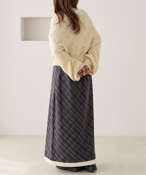 apres jour clair（アプレジュールクレア）の「【apres jour clair】チェックレイヤードスカート（スカート・レディース・オリーブ/ブラウン系その他・X-LARGE/フリー）」の22枚目の写真