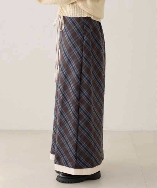 apres jour clair（アプレジュールクレア）の「【apres jour clair】チェックレイヤードスカート（スカート・レディース・オリーブ/ブラウン系その他・X-LARGE/フリー）」の14枚目の写真