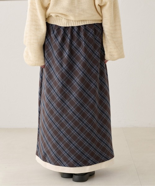apres jour clair（アプレジュールクレア）の「【apres jour clair】チェックレイヤードスカート（スカート・レディース・オリーブ/ブラウン系その他・X-LARGE/フリー）」の15枚目の写真