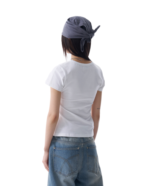 AAKAM（アーカム）の「Laced CROS2 Patch Half Top (White)（Tシャツ/カットソー・レディース・その他・1/2）」の2枚目の写真