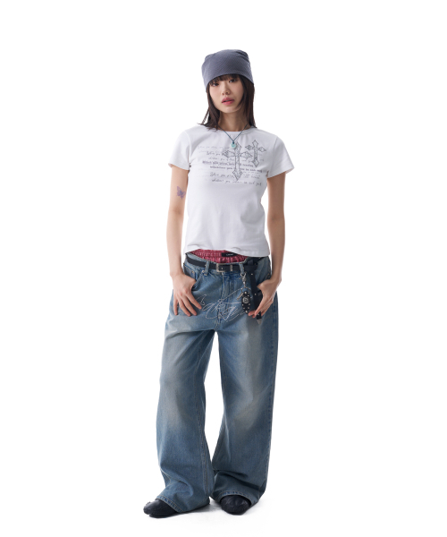 AAKAM（アーカム）の「Laced CROS2 Patch Half Top (White)（Tシャツ/カットソー・レディース・その他・1/2）」の5枚目の写真