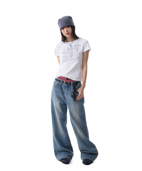 AAKAM（アーカム）の「Laced CROS2 Patch Half Top (White)（Tシャツ/カットソー・レディース・その他・1/2）」の6枚目の写真