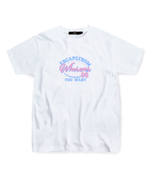 ESCAPEFROM（エスケープフロム）の「Pink Electronic Logo T-Shirt White（Tシャツ/カットソー）」