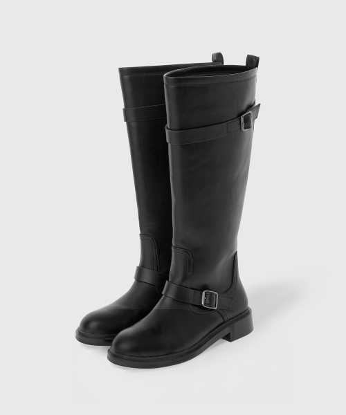LOOKAST(ルックキャスト)の「ケリー バックル ロングブーツ_ブラック / KELLY BUCKLE LONG BOOTS_BLACK(ブーツ・レディース・ブラック・24.5cm/25cm/23cm/23.5cm/24cm)」の3枚目の写真