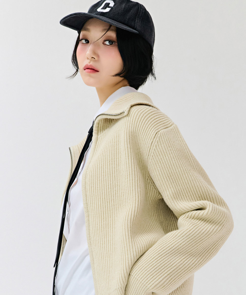 CHASECULT（チェイスカルト）の「レディース カラー ジップアップ スウェット - ベージュ（カーディガン/ボレロ・レディース・Beige・85/90）」の5枚目の写真