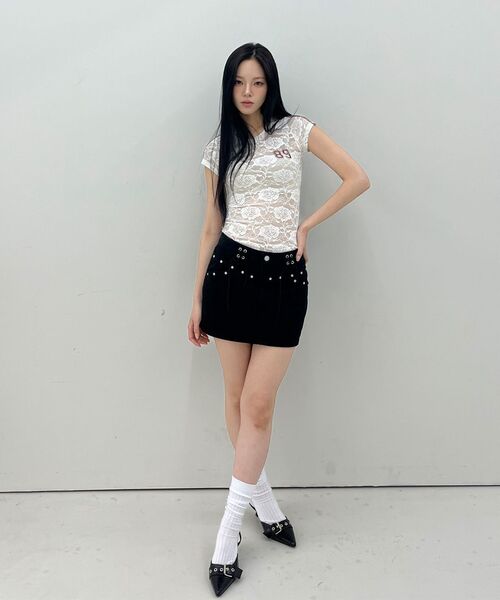 Midnight Move（ミッドナイトムーブ）の「rose st t (grey)（Tシャツ/カットソー・レディース・その他・FREE）」の4枚目の写真