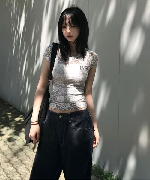 Midnight Move（ミッドナイトムーブ）の「rose st t (grey)（Tシャツ/カットソー・レディース・その他・FREE）」の8枚目の写真