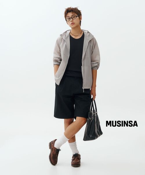 MUSINSA STANDARD（ムシンサスタンダード）の「ツーピンタックワイドチノショーツ[ブラック]（その他パンツ・メンズ・その他・31/33/26/27/28/29/36/34/32/30/38/40/42）」の7枚目の写真