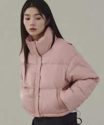 THE GREEN LAB（ザグリーンラボ）の「フェイクレザー クロップパディングジャケット [インディピンク]（ダウンジャケット/コート・レディース）」