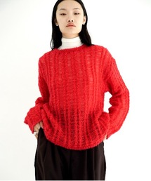 SHEER SHAGGY LOOSE KNIT TOPS