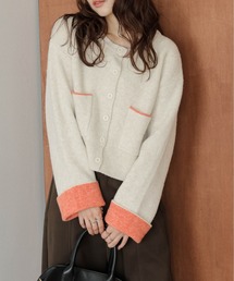 lesperance（レスぺランス）の「バイカラー ニットカーディガン（カーディガン/ボレロ）」
