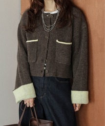 lesperance（レスぺランス）の「バイカラー ニットカーディガン（カーディガン/ボレロ）」