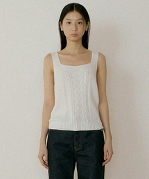 LINGSEOUL（リングソウル）の「whole garment knit sleeveless-ivory（ニット/セーター・レディース）」