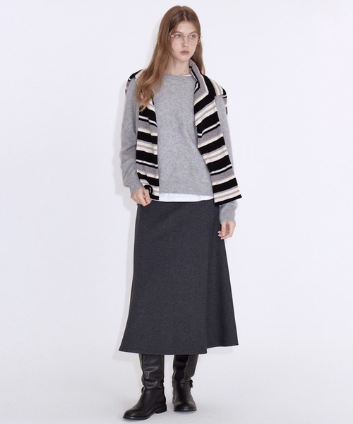 Fano Studios（ファノ ストゥディオズ）の「Aライン ロングスカート FD25B019【Fano Studios】【2025AW】（スカート・レディース・チャコールグレー・L/M/S）」の7枚目の写真