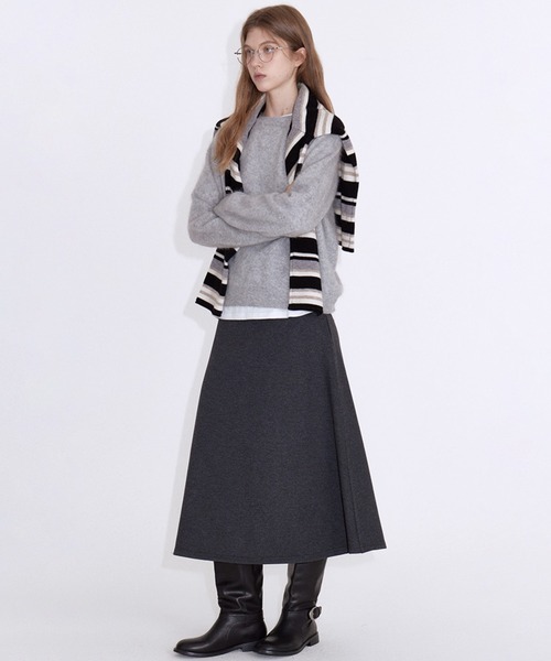 Fano Studios（ファノ ストゥディオズ）の「Aライン ロングスカート FD25B019【Fano Studios】【2025AW】（スカート・レディース・チャコールグレー・L/M/S）」の8枚目の写真