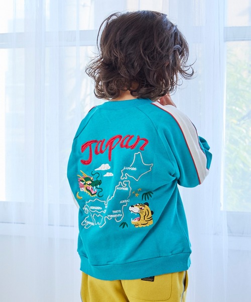 セール】【LSP WOW!】裏毛スカジャン風刺繍総ライントレーナー