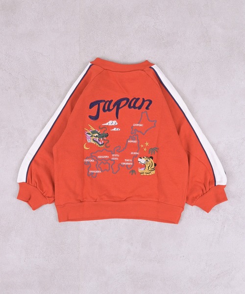 LSP WOW!】裏毛スカジャン風刺繍総ライントレーナー（スウェット