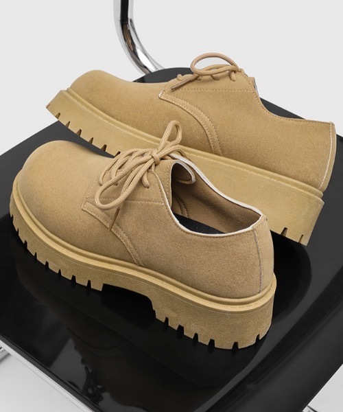 SHEPP（シープ）の「フェイクスエード厚底プレーントゥシューズ（モカシン/デッキシューズ・メンズ・ブラック/ベージュ・M/L）」の19枚目の写真