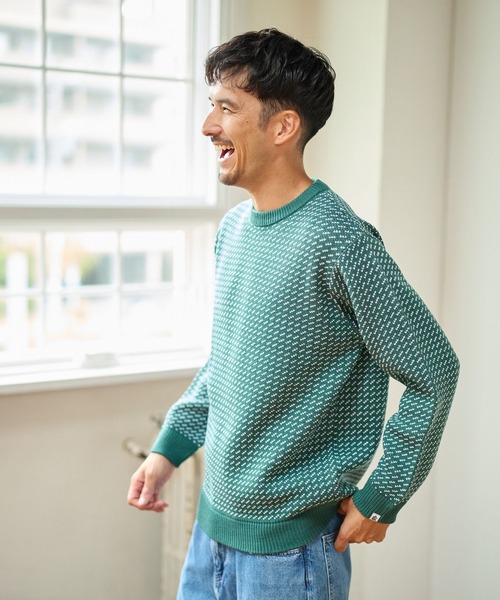 FOUND GOOD（ファウンドグッド）の「バーズアイガラニット（ニット/セーター・メンズ・ネイビー/グリーン/ブラック・L/M/XL）」の17枚目の写真