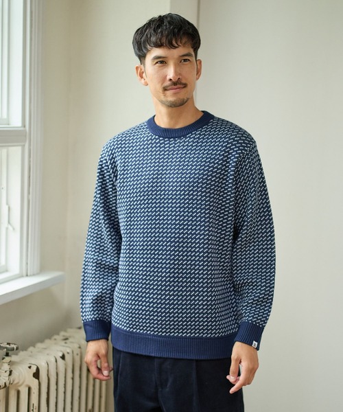 FOUND GOOD（ファウンドグッド）の「バーズアイガラニット（ニット/セーター・メンズ・ネイビー/グリーン/ブラック・L/M/XL）」の19枚目の写真