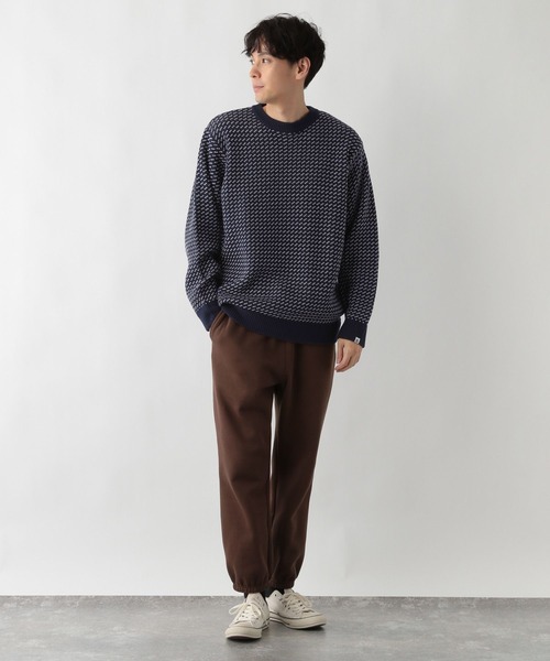 FOUND GOOD（ファウンドグッド）の「バーズアイガラニット（ニット/セーター・メンズ・ネイビー/グリーン/ブラック・L/M/XL）」の8枚目の写真