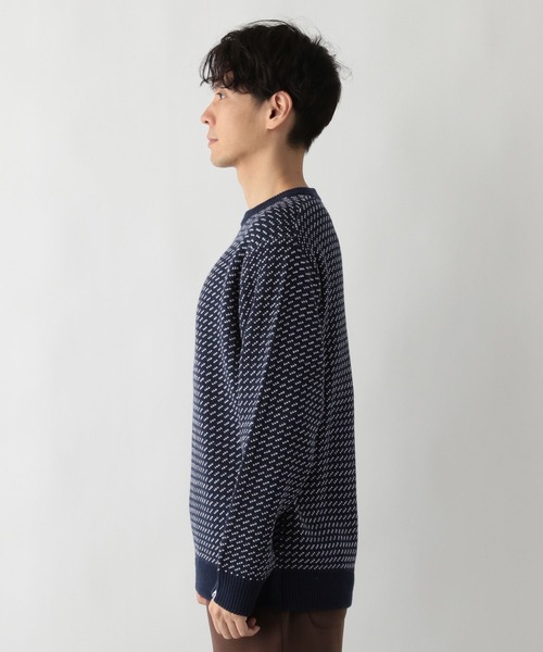 FOUND GOOD（ファウンドグッド）の「バーズアイガラニット（ニット/セーター・メンズ・ネイビー/グリーン/ブラック・L/M/XL）」の13枚目の写真