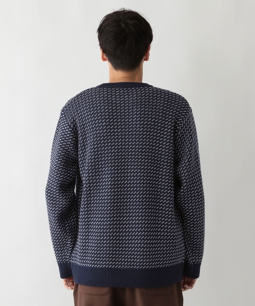 FOUND GOOD（ファウンドグッド）の「バーズアイガラニット（ニット/セーター・メンズ・ネイビー/グリーン/ブラック・L/M/XL）」の14枚目の写真