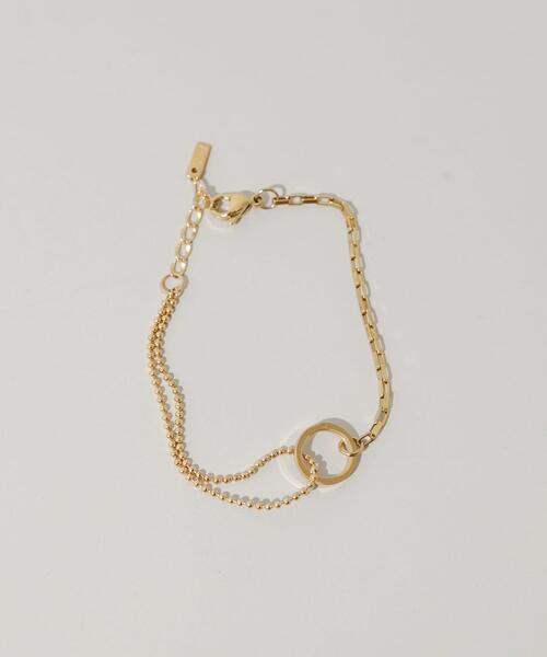 SMELLY（スメリー）の「ステンレスサークルコンビチェーンブレスレット（ブレスレット・レディース・ゴールド・-）」の2枚目の写真