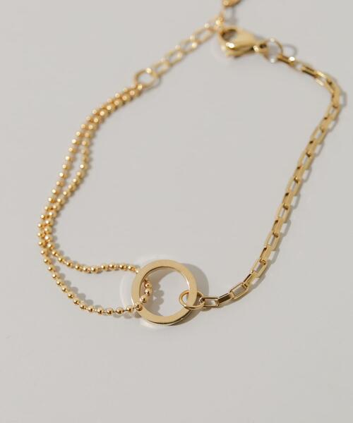 SMELLY（スメリー）の「ステンレスサークルコンビチェーンブレスレット（ブレスレット・レディース・ゴールド・-）」の3枚目の写真