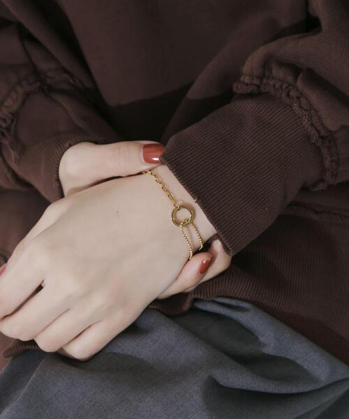 SMELLY（スメリー）の「ステンレスサークルコンビチェーンブレスレット（ブレスレット・レディース・ゴールド・-）」の6枚目の写真