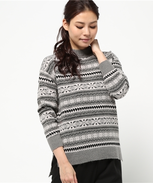 OUTLET(アウトレット)の「【CIAOPANIC TYPY】ジャガードニットプルオーバー(ニット/セーター・レディース・グレー/オフホワイト/ベージュ・ONE)」の3枚目の写真