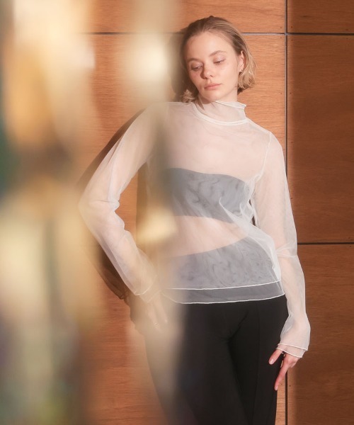 DONOBAN（ドノバン）の「【ANDRESD】tulle layered tops 結婚式 パーティードレス オケージョンドレス お呼ばれ 二次会 成人式 同窓会（シャツ/ブラウス・レディース・ブラック/ホワイト/ブルー・ONE SIZE）」の2枚目の写真