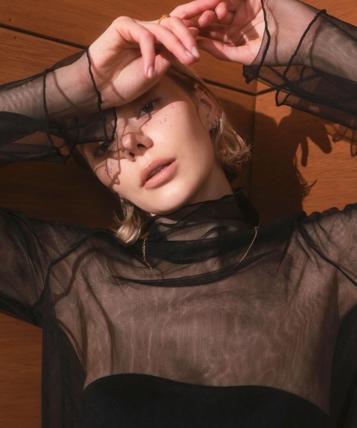 DONOBAN（ドノバン）の「【ANDRESD】tulle layered tops 結婚式 パーティードレス オケージョンドレス お呼ばれ 二次会 成人式 同窓会（シャツ/ブラウス・レディース・ブラック/ホワイト/ブルー・ONE SIZE）」の11枚目の写真